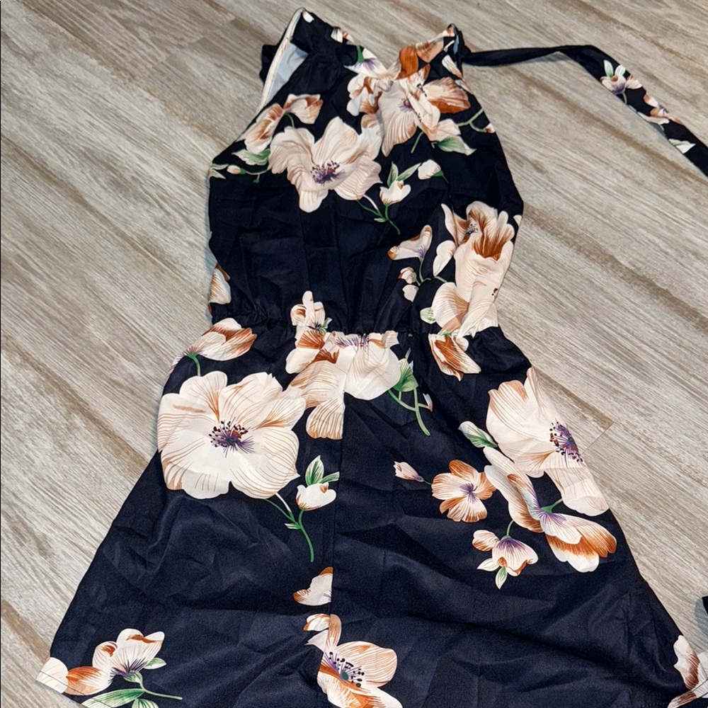 Zara Orange Pink Halter Jumpsuit Cocktail